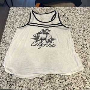 California Graphic White Tank Top